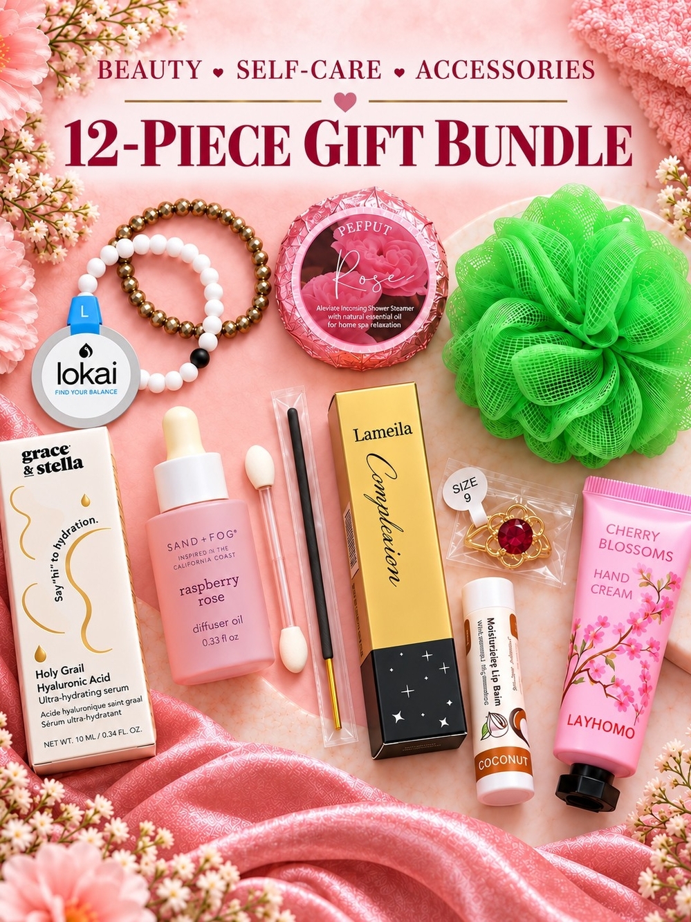 12-Piece Beauty Self Care Spa Gift Bundle Jewelry Skincare NWT